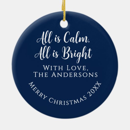 Aangepaste Madonna en Kind Midnight Blue Keepsake Keramisch Ornament (Achterkant)