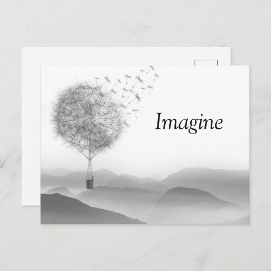 Aangepaste magische Dandelion Hot Air ballonmagine Briefkaart (Voorkant / Achterkant)