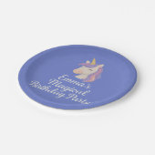 Aangepaste Magische Eenhoorn Verjaardag Borden Papieren Bordje (Gekanteld)