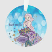 Aangepaste Magische Glitter Mermaid Ornament (voorkant)