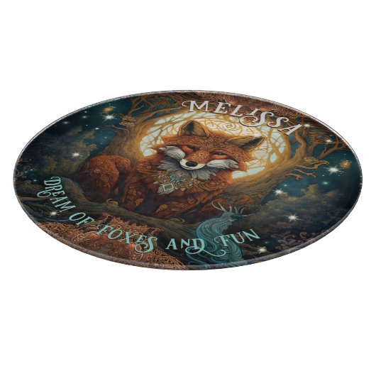 Aangepaste Magische Moonlit Celtic Fox Snijplank (Hoek)