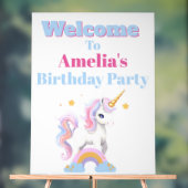 Aangepaste Magische Regenboog Eenhoorn Verjaardag  Acryl Bord (Neutraal)