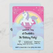Aangepaste Magische Unicorn Birthday met Foto Kaart (Voorkant / Achterkant)