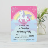 Aangepaste Magische Unicorn Birthday met Foto Kaart (Staand voorkant)