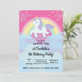 Aangepaste Magische Unicorn Birthday met Foto Kaart (Staand voorkant)