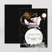 Aangepaste Magische Wolf Verjaardag Bedankkaart (Voorkant / Achterkant)