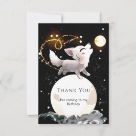 Aangepaste Magische Wolf Verjaardag Bedankkaart