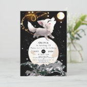 Aangepaste magische wolf verjaardag kaart (Staand voorkant)