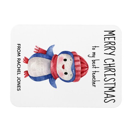 Aangepaste magneet Beste leraar Vrolijk Kerstfeest (Horizontaal)