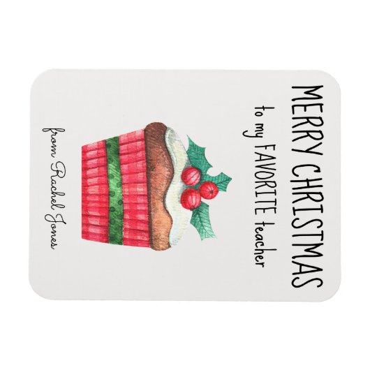 Aangepaste magneet Favoriete leraar Vrolijk kerstf (Horizontaal)