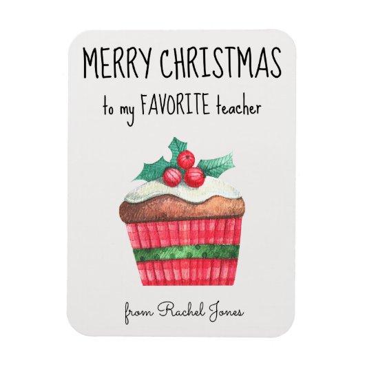 Aangepaste magneet Favoriete leraar Vrolijk kerstf (Verticaal)