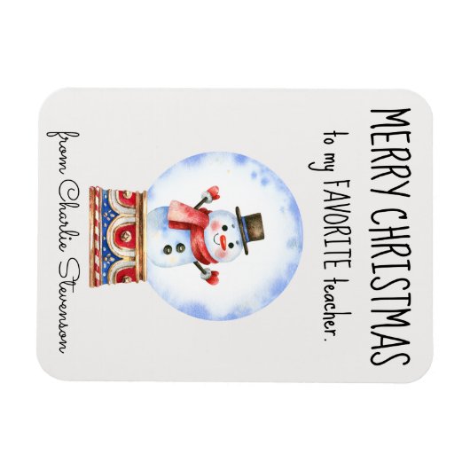 Aangepaste magneet Favoriete leraar Vrolijk kerstf (Horizontaal)