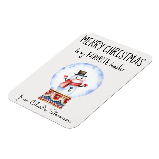 Aangepaste magneet Favoriete leraar Vrolijk kerstf (Linkerzijde)