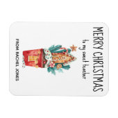 Aangepaste magneet Sweet Teacher Vrolijk Kerstfees (Horizontaal)