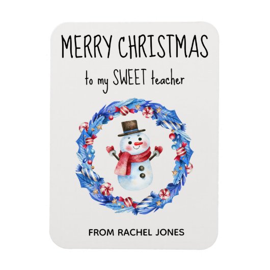 Aangepaste magneet Sweet Teacher Vrolijk Kerstfees (Verticaal)