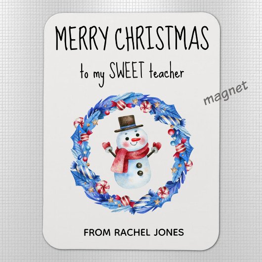 Aangepaste magneet Sweet Teacher Vrolijk Kerstfees