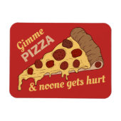 Aangepaste magneet voor tekst en kleur Pizza Slice (Horizontaal)