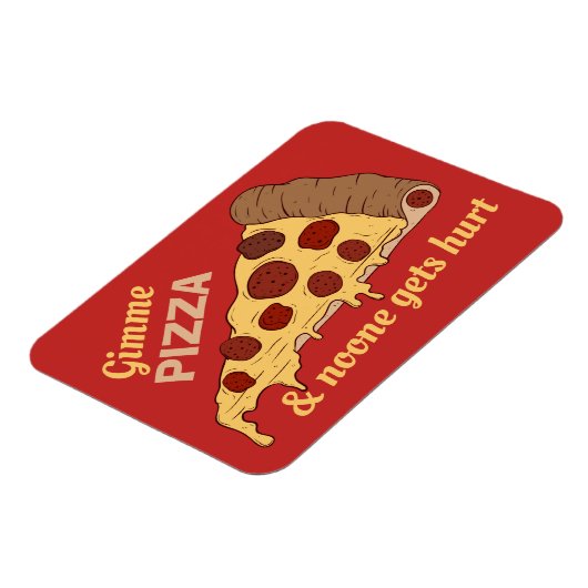 Aangepaste magneet voor tekst en kleur Pizza Slice (Linkerzijde)