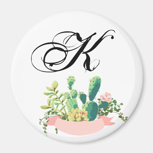 Aangepaste Magnet Bohemian Cactus Succulents Des (Voorkant)