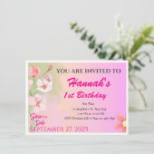 Aangepaste Magnet Kaart Uitnodiging voor Meisjes (Staand voorkant)