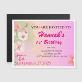 Aangepaste Magnet Kaart Uitnodiging voor Meisjes Magnetische Uitnodiging (Voorkant / Achterkant)