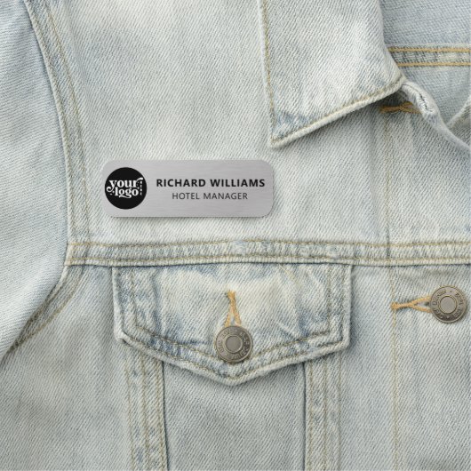 Aangepaste magnetisch | Veiligheidspin Faux Silver Naamplaatje (In situ)