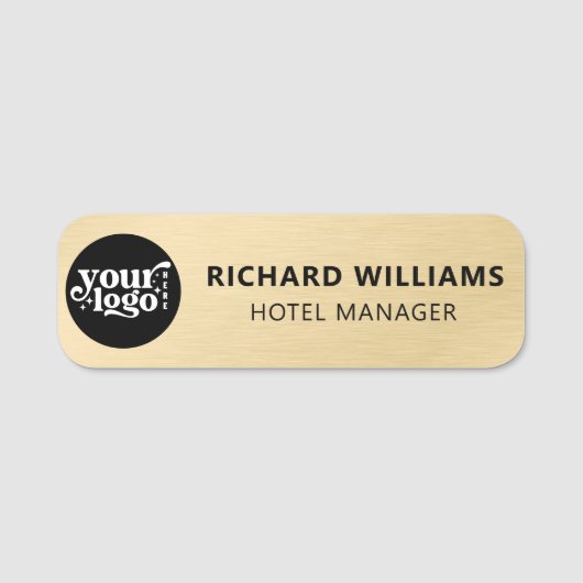 Aangepaste magnetische of veiligheid Pin Faux Gold Naamplaatje (Voorkant)