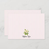 Aangepaste Magnolia Schilderij Stripe Preppy Bedankkaart (Voorkant / Achterkant)