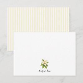 Aangepaste Magnolia Schildering Streep Preppy Bedankkaart