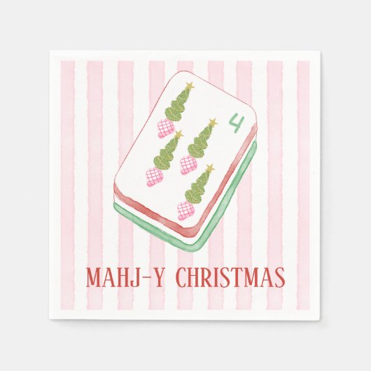 Aangepaste Mahj-y Kerst Mahjong Servet (Voorkant)