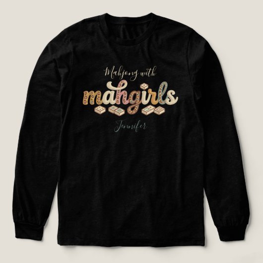 Aangepaste Mahjong Met Mijn Mahgirls Tri-Blend Shirt (Voorkant)