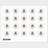 Aangepaste Maine Coon Fokkerij Ronde Sticker met T (Vel)