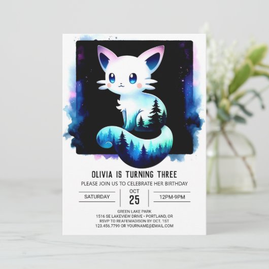 Aangepaste Majestic Cat Verjaardag Kaart (Staand voorkant)