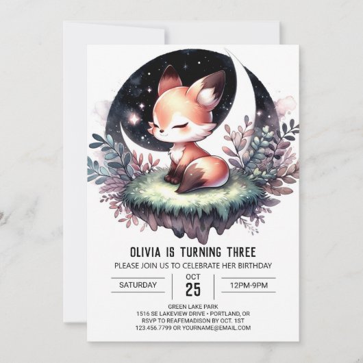 Aangepaste Majestic Fox Verjaardag digitaal Kaart (Voorkant)