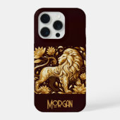 Aangepaste Majestic Gouden Leeuw iPhone Hoesje (Achterkant)