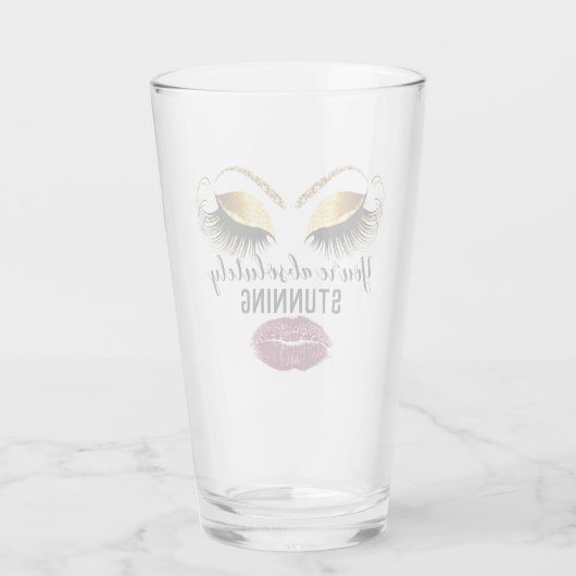 Aangepaste make-up artiest wimper extensie gouden  glas (Achterkant)