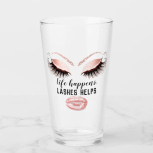 Aangepaste make-up artiest wimper extensie roze ku glas