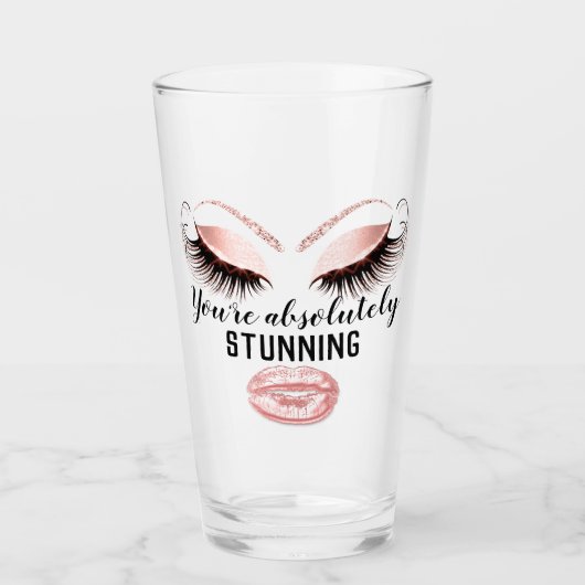 Aangepaste make-up artiest wimper extensie roze ku glas (Voorkant)