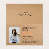 Aangepaste makelaar Foto & Gouden Sleutel Kraft Ge Visitekaartje (Buitenkant ongevouwen)