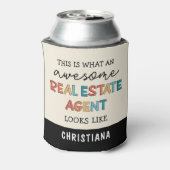 Aangepaste makelaar Funny Awesome makelaar Blikjeskoeler (Blikje Achterkant)