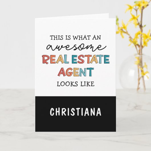 Aangepaste makelaar Funny Awesome Makelaar Kaart (Gele Bloem)