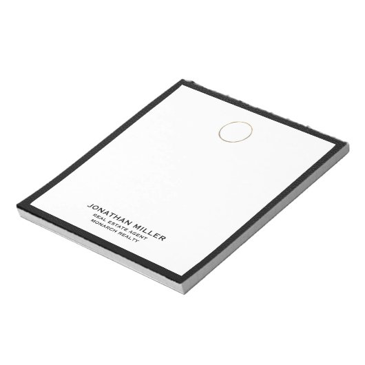 Aangepaste makelaar Goud Logo Notitieblok (Linkerzijde)