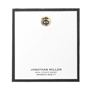 Aangepaste makelaar Goud Logo Notitieblok