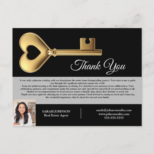 Aangepaste makelaar in onroerend goed Bedankt aan  Briefkaart (Voorkant)