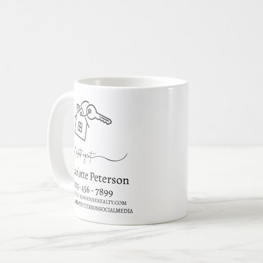 Aangepaste makelaar koffiemok (Voorkant links)
