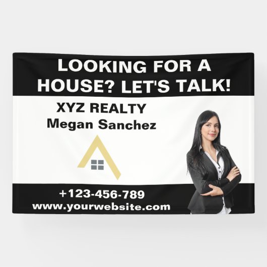 Aangepaste makelaar Logo Promotional Spandoek (Horizontaal)