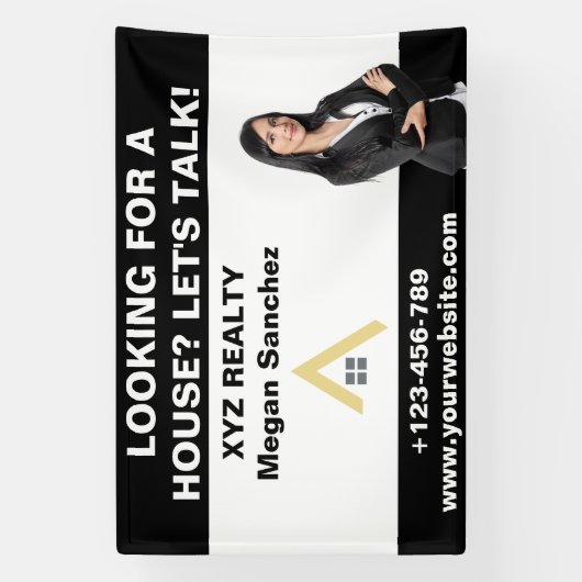 Aangepaste makelaar Logo Promotional Spandoek (Verticaal)