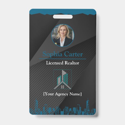Aangepaste makelaar medewerker ID Kaart badge met (Front)