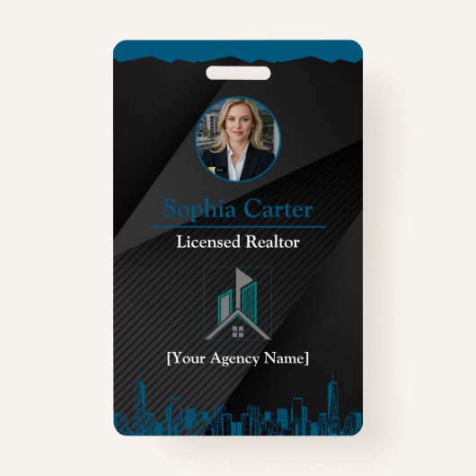 Aangepaste makelaar medewerker ID Kaart badge met  (Voorkant)