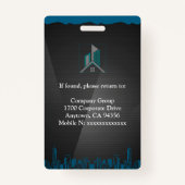 Aangepaste makelaar medewerker ID Kaart badge met  (Achterkant)